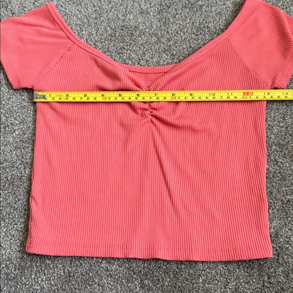 American Eagle Outfitters Coral Ribbed Top - Picture 3 of 4
